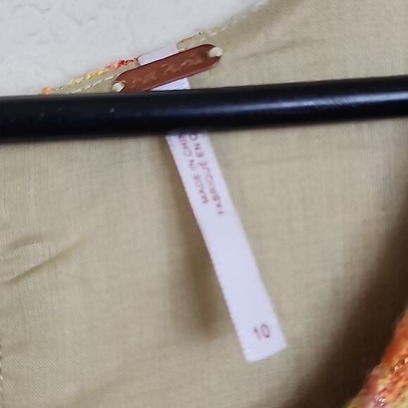 NWT Free People Metallic Gold Shimmer Floral Baroque Dress - Picture 5 of 9